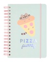 Блокнот А5 Pusheen Kitten Pizza бирюзовый в горошек подарок на День матери