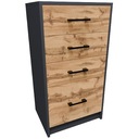 Комод 45см 4S GRAPHITE-WOTAN книжный шкаф с 4 ящиками антрацит ROB