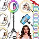 БОЛЬШАЯ RGB СВЕТОДИОДНАЯ КОЛЬЦЕВАЯ ЛАМПА С ПОДСТАВКОЙ 220см ДЛЯ МАКИЯЖА ДЛЯ СЕЛФИ Премиум
