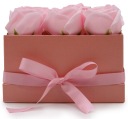 ЦВЕТОЧНАЯ КОРОБКА - РОЗОВЫЕ РОЗЫ - ПОДАРОК ИЗ МЫЛЬНЫХ ЦВЕТОВ