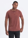 T-shirt męski henley bordowy V3 S1757 XXL Marka Ombre