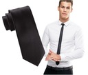 ЧЕРНЫЙ мужской галстук, гладкий, узкий