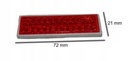 Odblask czerwony samoprzylepny 21x72 prosty 10szt Marka MTX