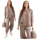 Хлопковая толстовка плюс брюки oversize комплект итальянской моды