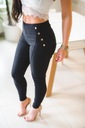 Čierne dámske nohavice tregginsy vysoký stav L/XL Dĺžka nohavíc dlhá