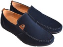 Темно-синие мокасины Легкие замшевые формальные туфли без шнуровки 28–44 см