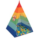 Индийская палатка ТИПИ, Домик для детей ВИГВАМ, разноцветная, 200 шариков SELONIS