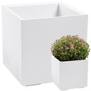 ЦВЕТОЧНАЯ КЛУМБА ЦВЕТОЧНЫЙ ГОРШОК ЯЩИК ЦВЕТОЧНЫЙ ГОРШОК ЧАШКА ТЕРРАСА САД БЕЛЫЙ KARO 40x40x40см