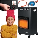 ГАЗОВАЯ ПЛИТА ДЛЯ БАЛЛОНОВ ГАЗОВЫЙ НАГРЕВАТЕЛЬ ВЕСЬ КОМПЛЕКТ РЕДУКТОР ШЛАНГ 65м2 4,2кВт