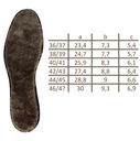 Wkładki do butów zimowe bardzo ciepłe futerko BAMA R.38/39 Rozmiar zakresowy 38-39