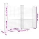 vidaXL Gabiónový plot s 3 stĺpikmi, železo, 260x20x200 cm Kód výrobcu 151290