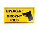 ИНФОРМАЦИОННАЯ ДОСКА ПВХ ВНИМАНИЕ, ОПАСНАЯ СОБАКА 12x22