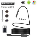 2 x ENDOSZKÓPOS ellenőrző kamera Android LED USB-C+mUSB kábel 5m