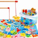 ДЕРЕВЯННАЯ РЫБА В ВЕДРЕ РЫБАЛКА НА МАГНИТЫ