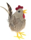 КУРИЦА-ПЕТУХ, БЕЖЕВЫЙ ПЛЮШ, 8 см, ДЛЯ ПЛАТЬЯ И КОРЗИНЫ.