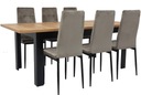 Комплект раздвижного стола с 6 стульями МОДЕРН для гостиной и столовой ДУБ КРАФТ