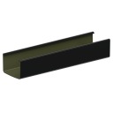 ЖЕЛОБ КВАДРАТНЫЙ ПВХ KROP 135 ral 9005, длина 1,95 м