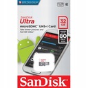 SANDISK 32GB micro SD HC Class 10 ULTRA 80 MB/s UHS-1 U1 karta pamięci Model Ultra