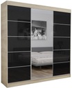 ШКАФ-ДВИЖНАЯ - 3D2L LUGO 210 СМ ДУБ СОНОМА LACOBEL + ЗЕРКАЛО