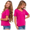 ЖЕНСКАЯ ФУТБОЛКА С КОРОТКИМ РУКАВОМ, ИЗ ХЛОПКА ПРЕМИУМ С V-ОБРАЗНЫМ ВЫРЕЗОМ MORAJ S.3XL