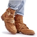 DAMSKIE BOTKI Z WYCIĘCIAMI LU BOO XW37266 CAMEL 41