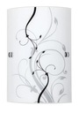 Kinkiet ścienny łazienkowy szklany biały wzorzysty w kwiaty listki Rabalux