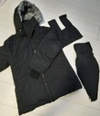 XL Tehotenská bunda kabát Happy Mama čierna s kapucňou Dominujúci vzor bez vzoru