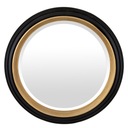 Классическое круглое настенное зеркало, золотое и черное.