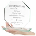 Personalizowana Szklana Statuetka z Grawerem Idealny Prezent Podziękowania