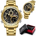 МУЖСКИЕ ЧАСЫ NAVIFORCE NF9182 G/B Секундомер БУДИЛЬНИК С ПОДСВЕТКОЙ + ПОДАРОЧНАЯ КОРОБКА