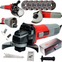 УГЛОВАЯ ШЛИФОВАЛЬНАЯ МАШИНА 125 ММ С НАБОРОМ ДИСКОВ И РЕГУЛИРОВКОЙ ЧАСТОТЫ ВРАЩЕНИЯ