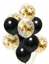 НАБОР воздушных шаров на 18-летие из черного золота с конфетти