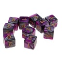 10PCS EDUCATIONAL GEOMETRIC D6 POLYHEDRAL NEW TEACHING Purple+Gray