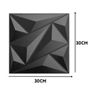 Декоративная настенная панель Трехмерный эффект 30х30 Звезда Черная