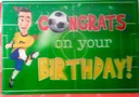3D-открытка на день рождения с эффектом глубины - трехмерный футболист для футбольного болельщика