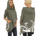 M836 ТОЛСТОВКА из хлопка асимметричного кроя с принтом BIKE