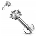 Пуссета для ушей Labret Crystal SS316L 1,2/6/3 мм