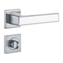 KLAMKA GABI CHROM-SATYNA/BIAŁY + BLOKADA WC HIT