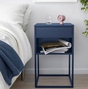 IKEA VIKHAMMER Nočný stolík, modrý, 40x39 cm Hĺbka nábytku 39 cm