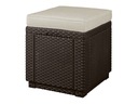 Sedadlo s vankúšom Keter Cube hnedé s funkciou úložného priestoru pohodlné odolné Farba hnedá