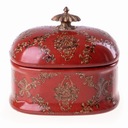 Szkatułka Porcelanowa Czerwona Craquelé
