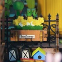 Miniatúrny domček Book Nook Biela oranžová 3D model Podpera Kvety Záhrada Zbierka 042024