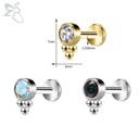 ZS-Пирсинг Лабрет де Асеро неокисляемый Цвет дорадо, бола де кристал пара