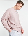 Lilac Pánsky pletený sveter oversize M Výstrih okrúhly