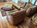 Zestaw sof ze skóry naturalnej vintage Togo design Głębokość produktu 80 cm