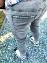 Spodnie męskie jeansowe szare dziury slim MS 32 Kolor szary