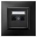 ИНТЕРНЕТ-РОЗЕТКА 2X RJ45 ЧЕРНАЯ OSPEL ARIA