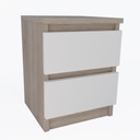 Прикроватная тумбочка с 2 ящиками SONOMA ДУБ + МАТТ БЕЛЫЙ