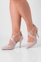 Туфли для свадебных танцев, кожа, розовый, серебро, с полосками 39