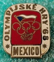 ЗНАК ЧЕХОСЛОВАЦКОГО ОЛИМПИЙСКОГО КОМИТЕТА - МЕКСИКА ОЛИМПИАДА 1968 ГОДА